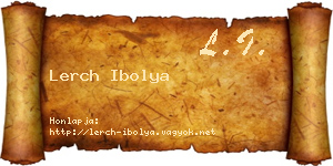 Lerch Ibolya névjegykártya